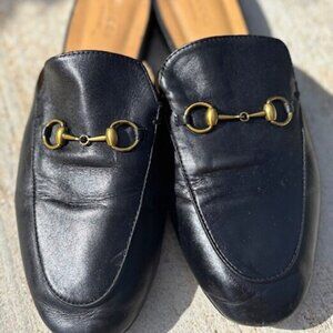 Gucci Princeton Horsebit Leather Mules in Nero